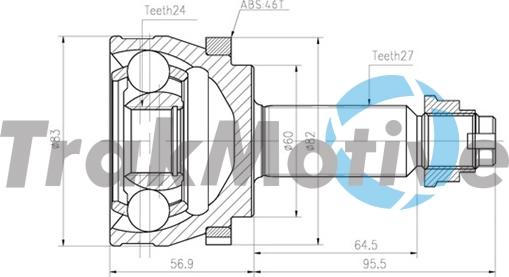 TrakMotive 40-0836 - Jeu de joints, arbre de transmission droxauto.com