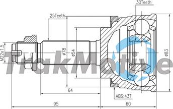 TrakMotive 40-0833 - Jeu de joints, arbre de transmission droxauto.com