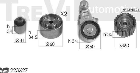 Trevi Automotive KD1400 - Kit de distribution droxauto.com