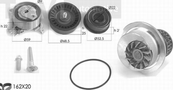 Trevi Automotive KD1168HP - Pompe à eau + kit de courroie de distribution droxauto.com