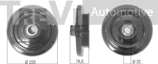 Trevi Automotive PC1264 - Poulie, vilebrequin droxauto.com