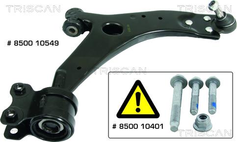 Triscan 8500 10549 - Bras de liaison, suspension de roue droxauto.com