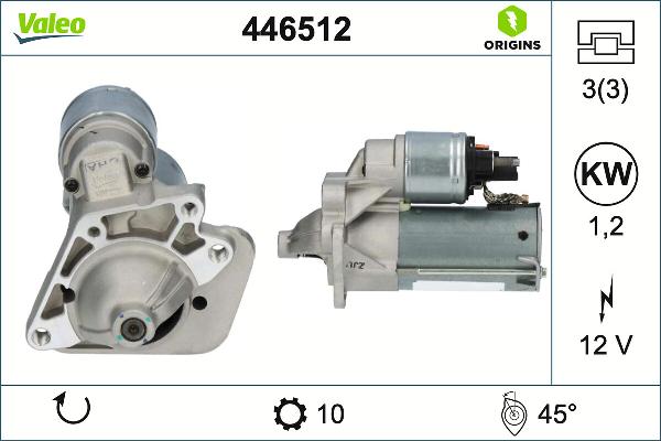 VALEO 446512 - Démarreur droxauto.com