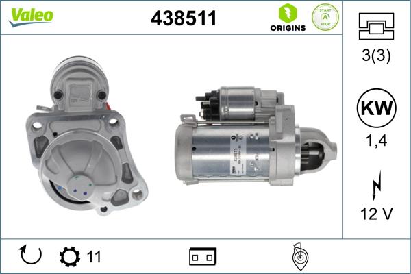 VALEO 438511 - Démarreur droxauto.com
