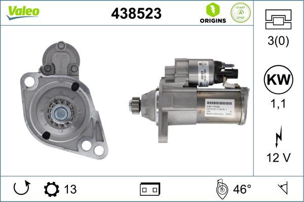 VALEO 438523 - Démarreur droxauto.com
