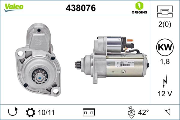 VALEO 438076 - Démarreur droxauto.com