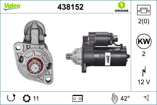VALEO 438152 - Démarreur droxauto.com