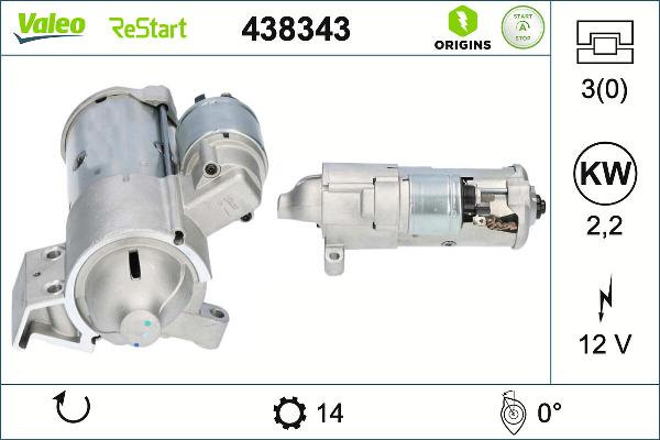 VALEO 438343 - Démarreur droxauto.com