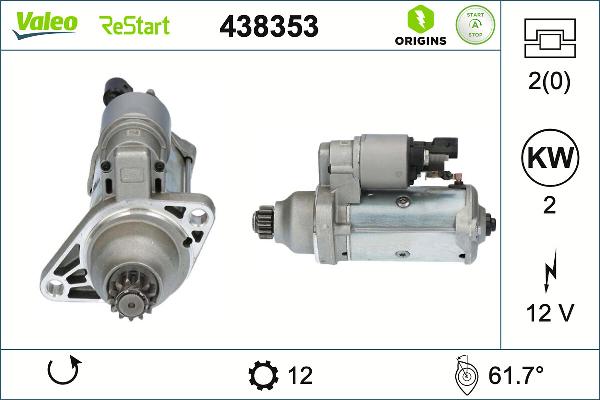 VALEO 438353 - Démarreur droxauto.com