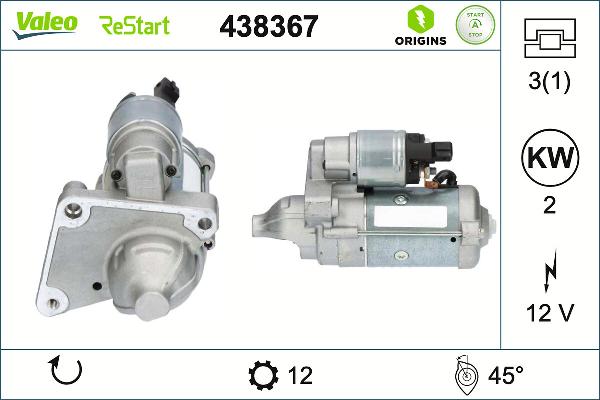 VALEO 438367 - Démarreur droxauto.com