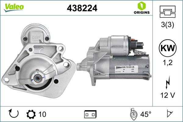 VALEO 438224 - Démarreur droxauto.com