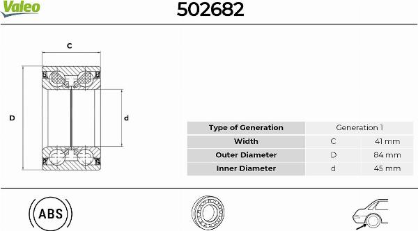 VALEO 502682 - Kit de roulements de roue droxauto.com