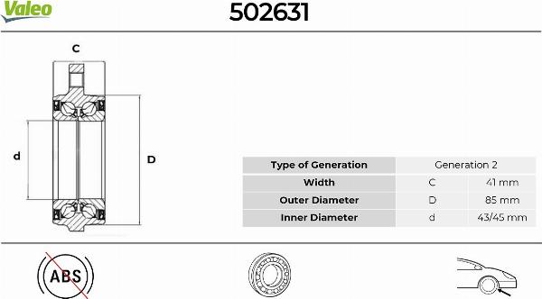 VALEO 502631 - Kit de roulements de roue droxauto.com