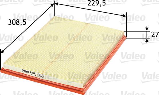 VALEO 585088 - Filtre à air droxauto.com