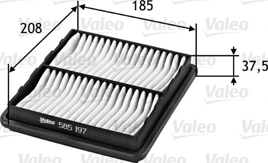 VALEO 585197 - Filtre à air droxauto.com