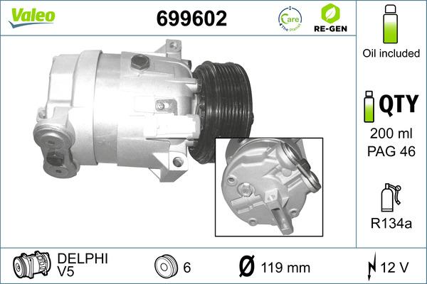 VALEO 699602 - Compresseur, climatisation droxauto.com
