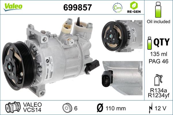 VALEO 699857 - Compresseur, climatisation droxauto.com