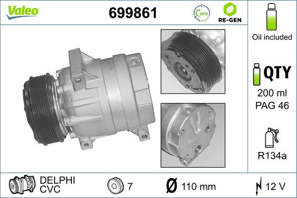 VALEO 699861 - Compresseur, climatisation droxauto.com