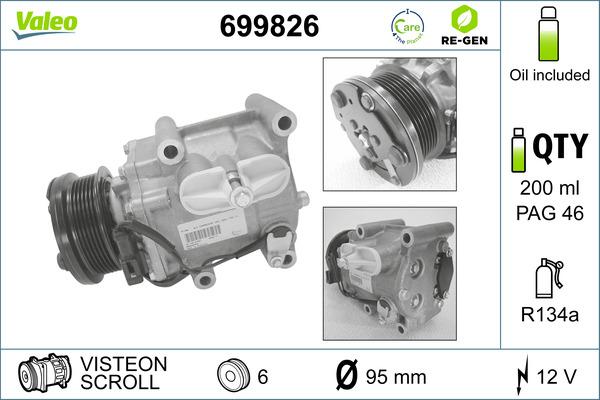 VALEO 699826 - Compresseur, climatisation droxauto.com