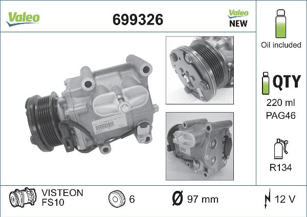 VALEO 699326 - Compresseur, climatisation droxauto.com