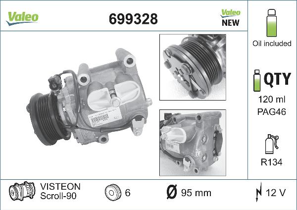 VALEO 699328 - Compresseur, climatisation droxauto.com