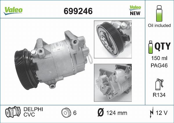 VALEO 699246 - Compresseur, climatisation droxauto.com