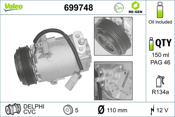 VALEO 699748 - Compresseur, climatisation droxauto.com