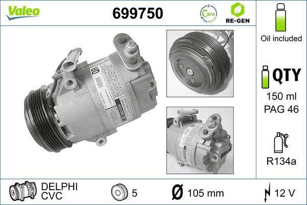VALEO 699750 - Compresseur, climatisation droxauto.com