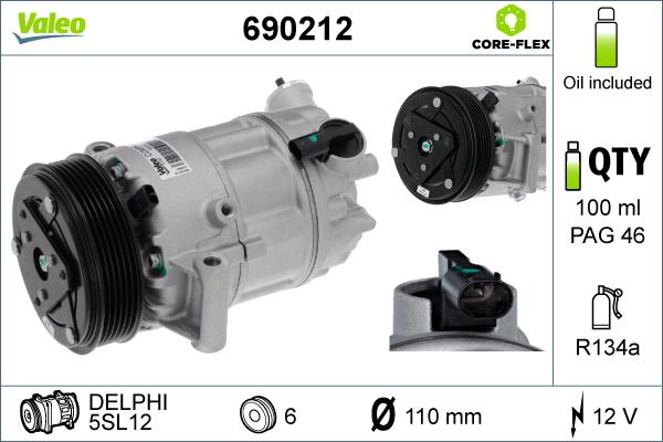VALEO 690212 - Compresseur, climatisation droxauto.com