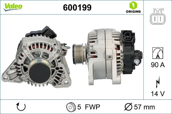 VALEO 600199 - Alternateur droxauto.com