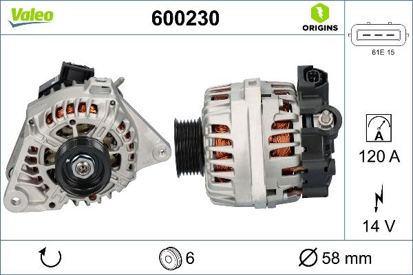 VALEO 600230 - Alternateur droxauto.com