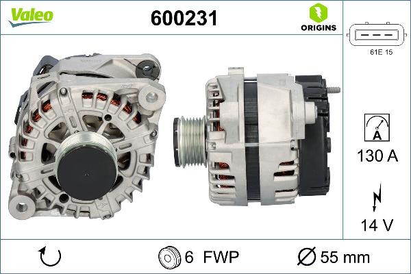 VALEO 600231 - Alternateur droxauto.com