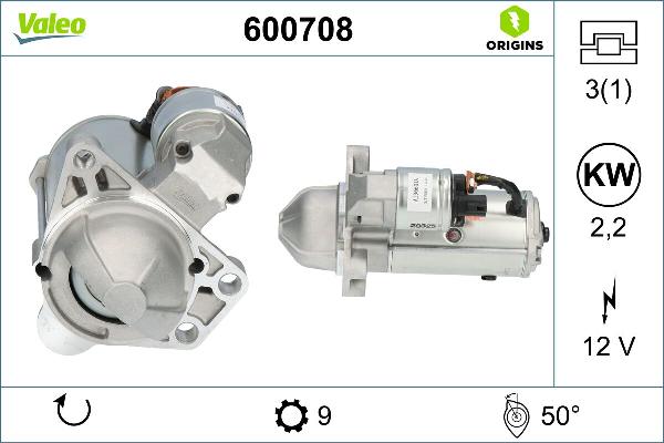VALEO 600708 - Démarreur droxauto.com