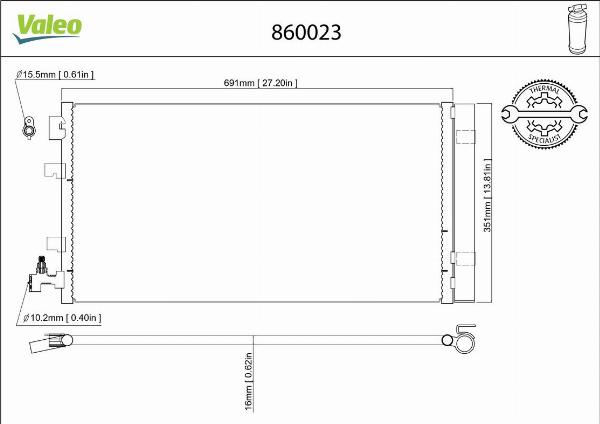 VALEO 860023 - Condensateur, climatisation droxauto.com