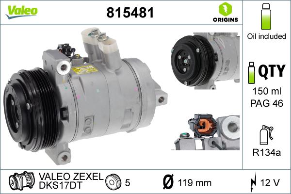 VALEO 815481 - Compresseur, climatisation droxauto.com