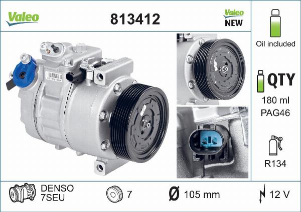 VALEO 813412 - Compresseur, climatisation droxauto.com