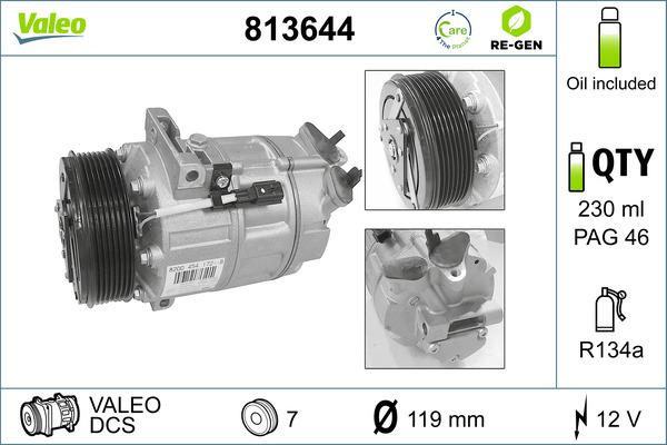VALEO 813644 - Compresseur, climatisation droxauto.com