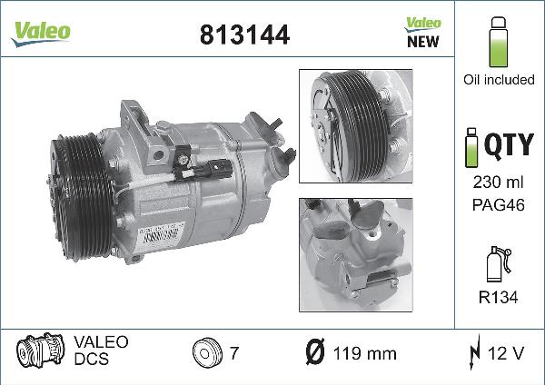 VALEO 813144 - Compresseur, climatisation droxauto.com