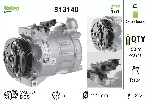 VALEO 813140 - Compresseur, climatisation droxauto.com