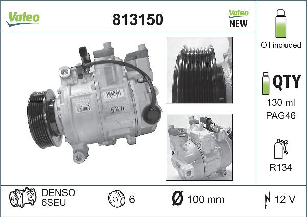 VALEO 813150 - Compresseur, climatisation droxauto.com