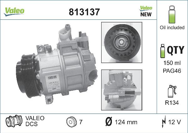 VALEO 813137 - Compresseur, climatisation droxauto.com
