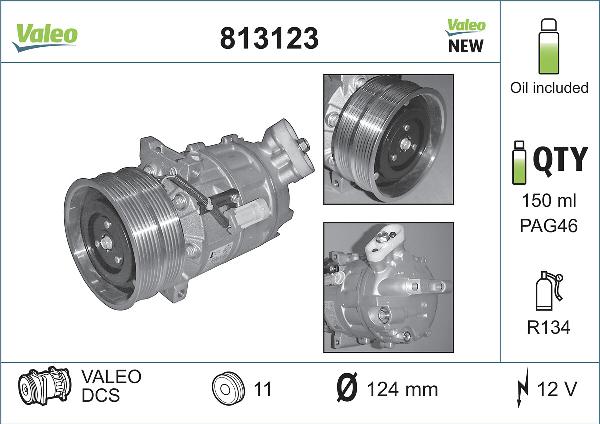 VALEO 813123 - Compresseur, climatisation droxauto.com