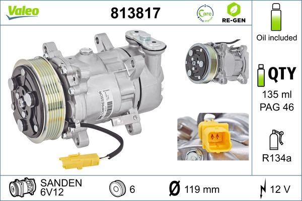 VALEO 813817 - Compresseur, climatisation droxauto.com