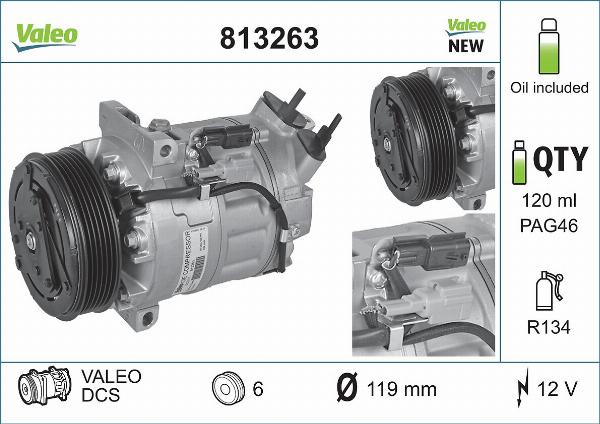 VALEO 813263 - Compresseur, climatisation droxauto.com