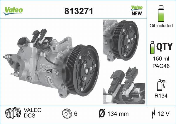 VALEO 813271 - Compresseur, climatisation droxauto.com