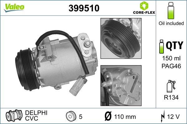 VALEO 399510 - Compresseur, climatisation droxauto.com