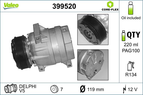 VALEO 399520 - Compresseur, climatisation droxauto.com