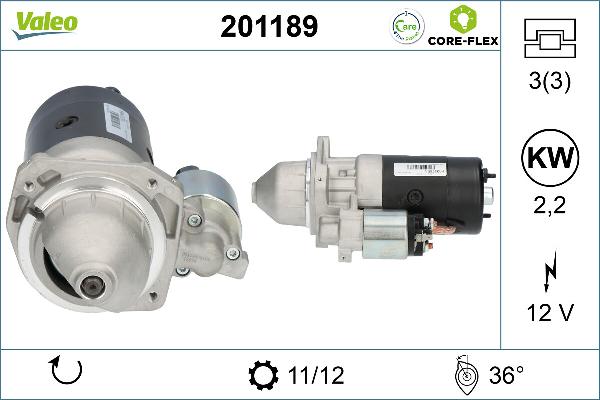 VALEO 201189 - Démarreur droxauto.com