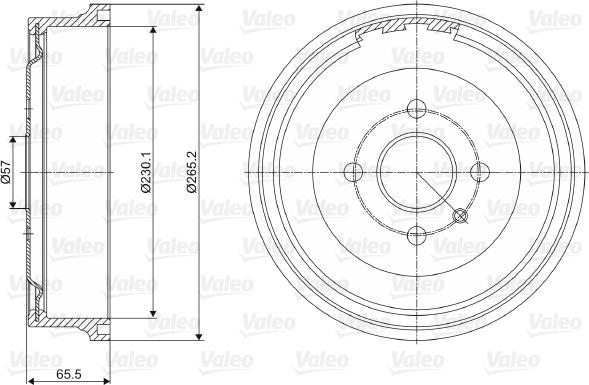 VALEO 237072 - Tambour de frein droxauto.com