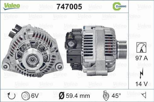 VALEO 747005 - Alternateur droxauto.com